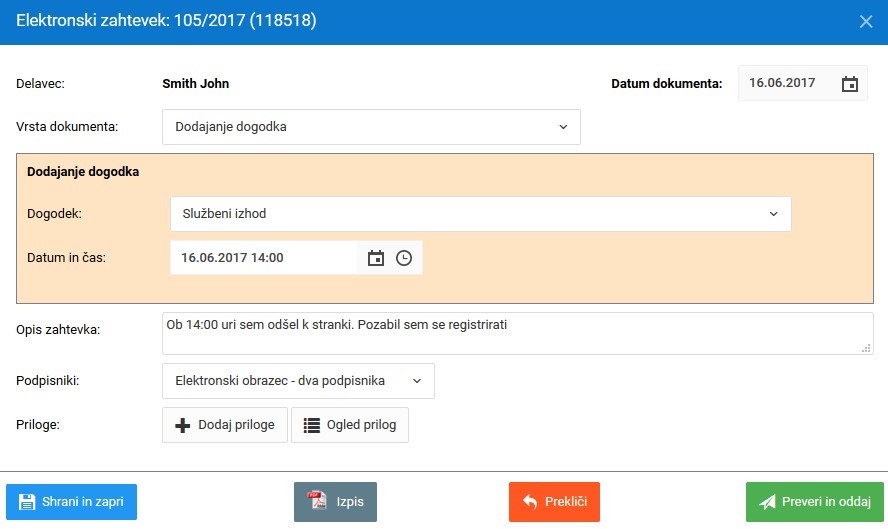 Elektronski zahtevek